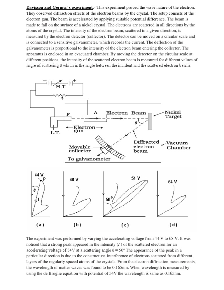 Davisson-Germer Experiment: Electron Diffraction | PDF