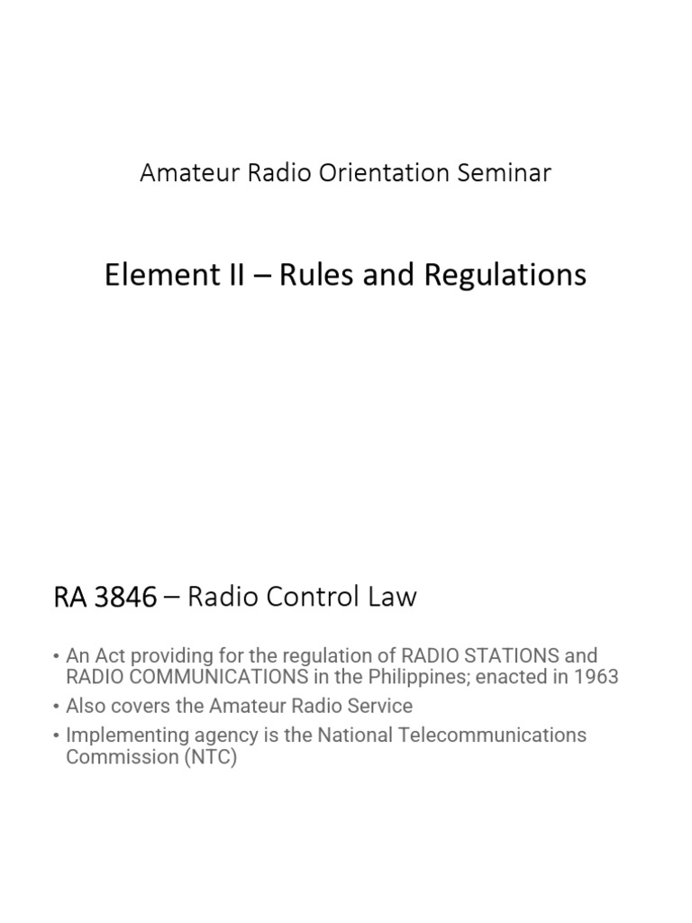 Element II - Rules and Regulations | PDF