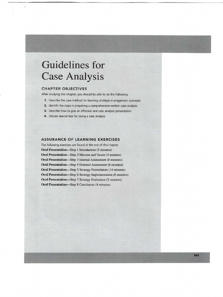 Guidelines For Case Analysis | PDF