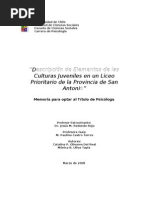 Descripción de Elementos de Las Culturas Juveniles en Un Liceo ...