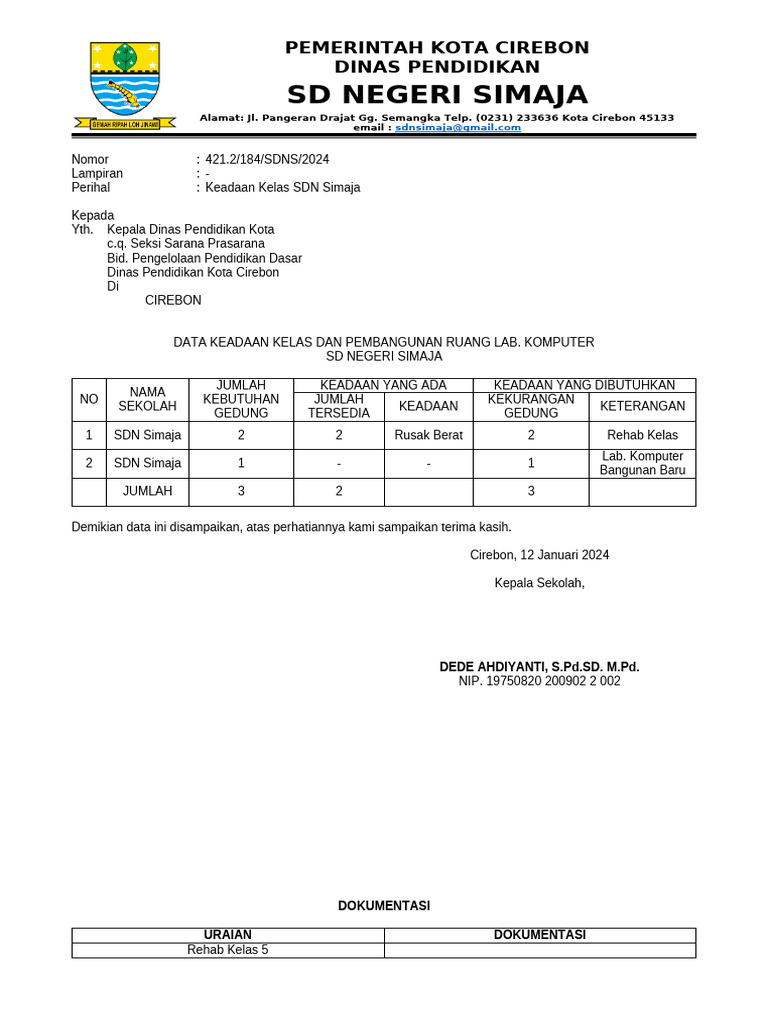 Format Permohonan DAK 2024 | PDF