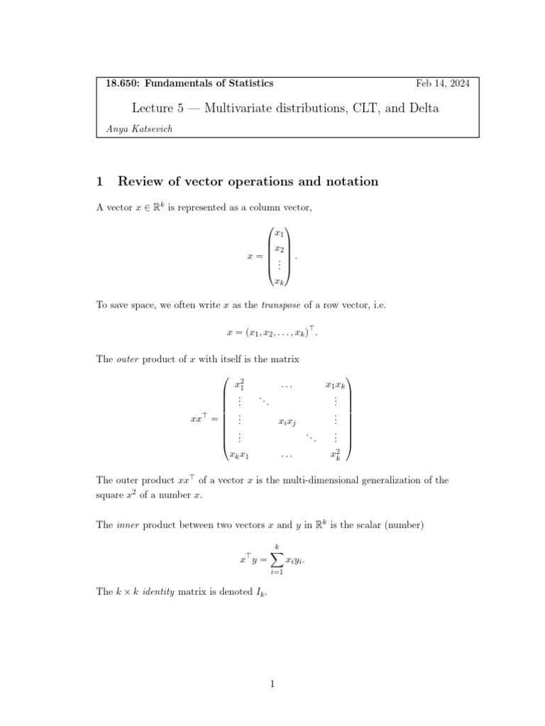 Statistics Lecture Notes 2 | PDF