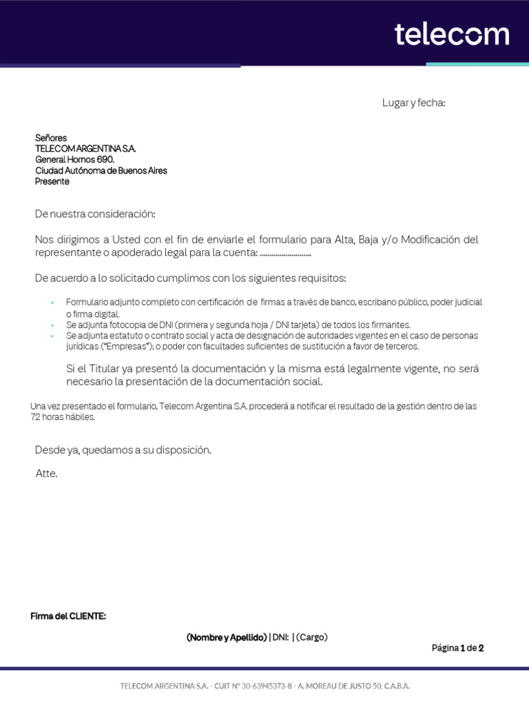 Autorización Apoderado Legal Actual | PDF