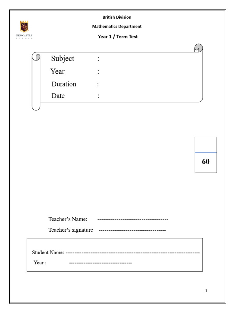 Math T3 Test | PDF