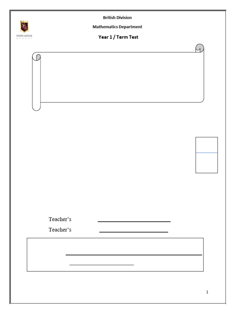 Modified Math T3 Test Pdf