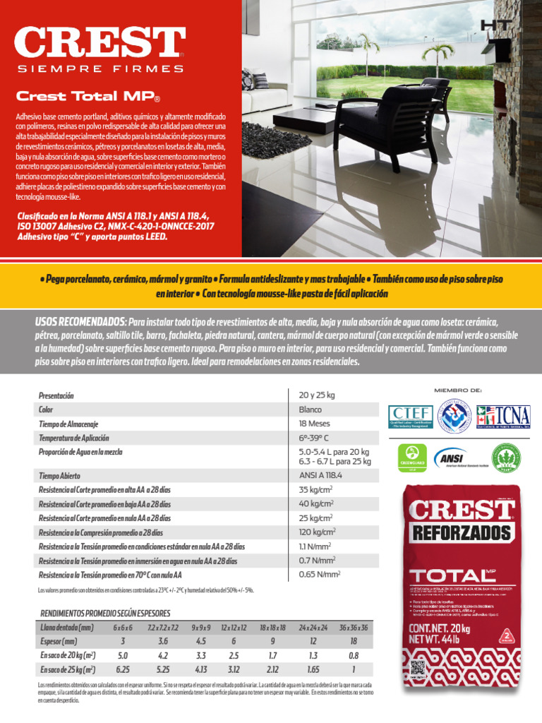 Adhesivo Crest Total MP | PDF