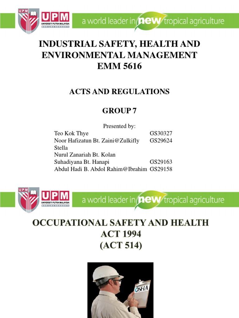 Final Edited Safety Act and Regulation PDF Occupational Safety And
