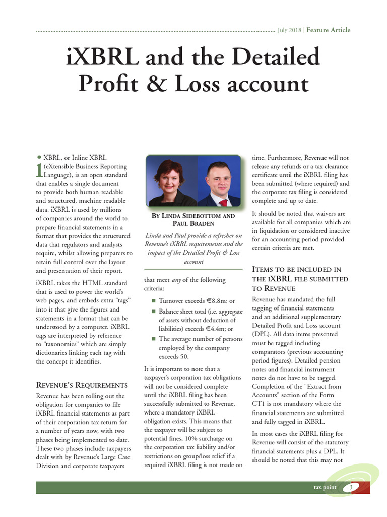 Ie Ixbrl and The Detailed Profit and Loss Account | PDF