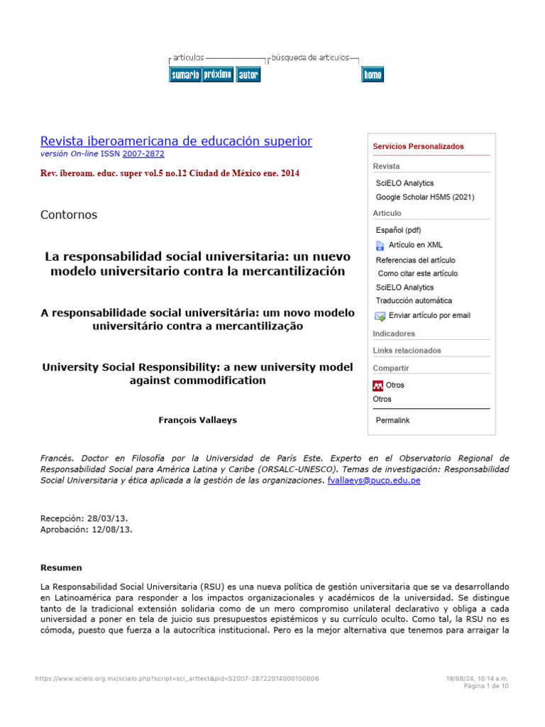 La Responsabilidad Social Universitaria Un Nuevo Modelo Universitario