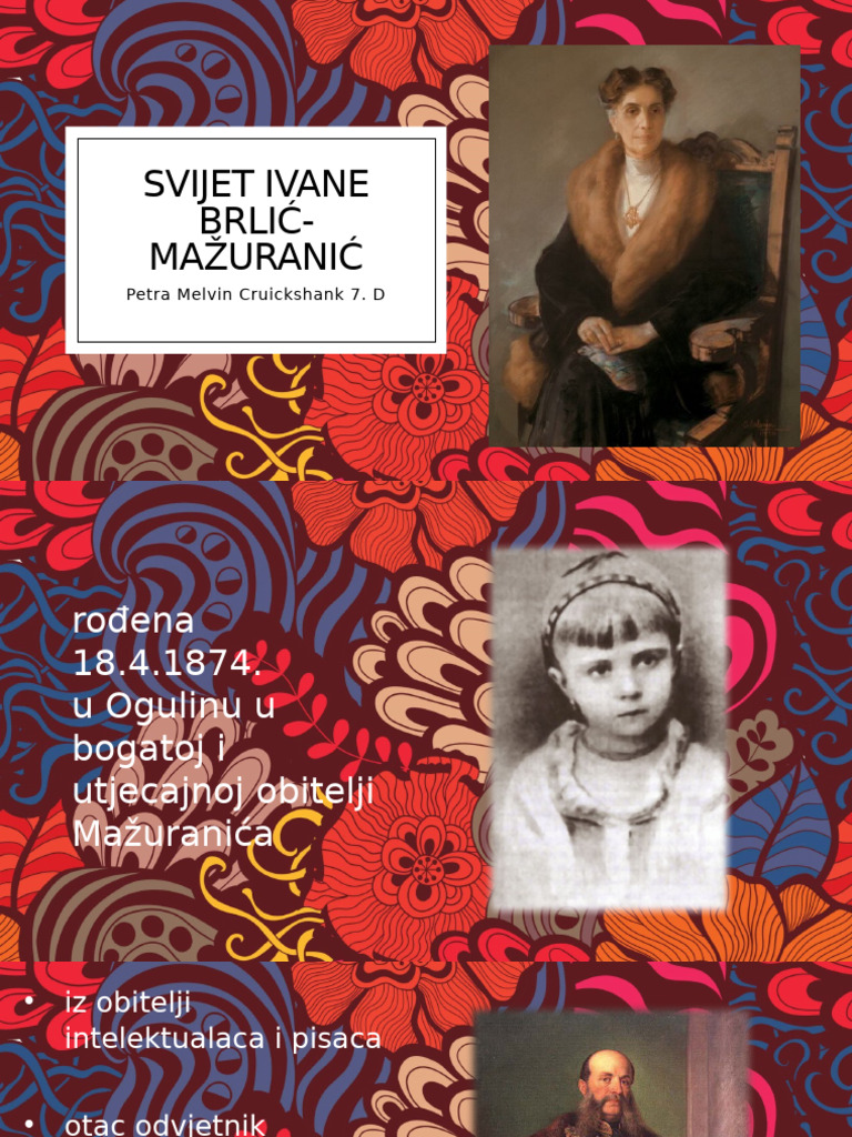 Biografija Ivane Brlić-Mažuranić 3.o | PDF