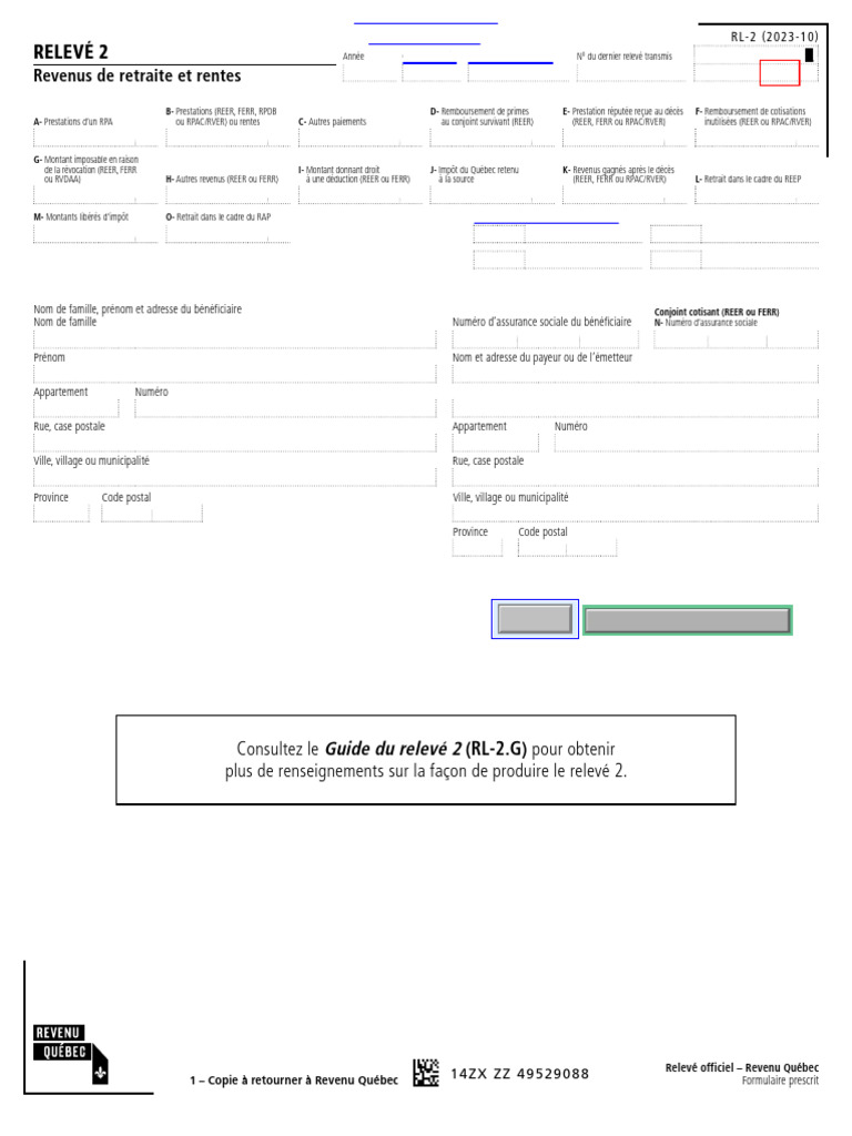 Relevé 2: Revenus de Retraite Et Rentes | PDF