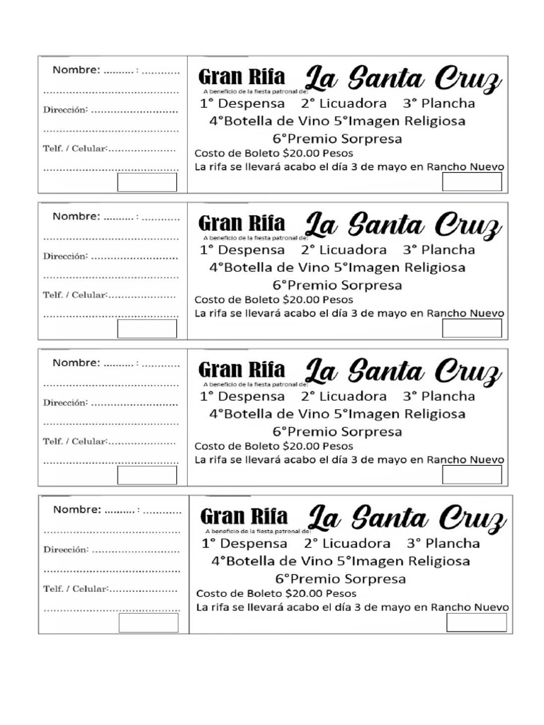 Boletos Rifa | PDF