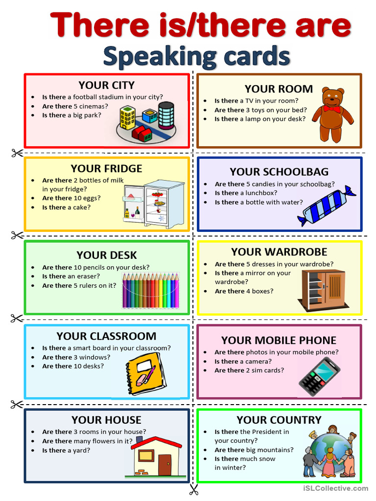 There Is - There Are - Speaking Cards | PDF