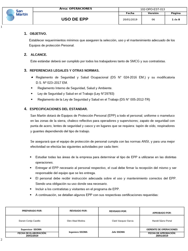Normes d'utilisation des EPP en entreprise | PDF