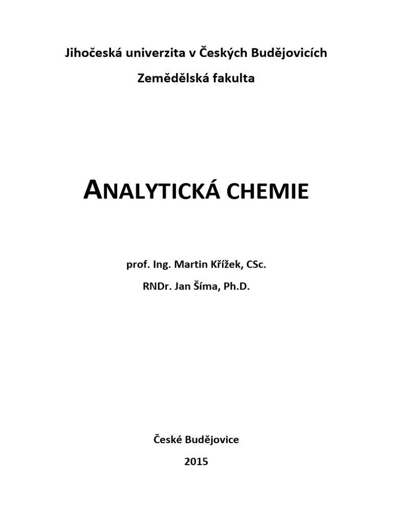 Analyticka Chemie Komplet | PDF