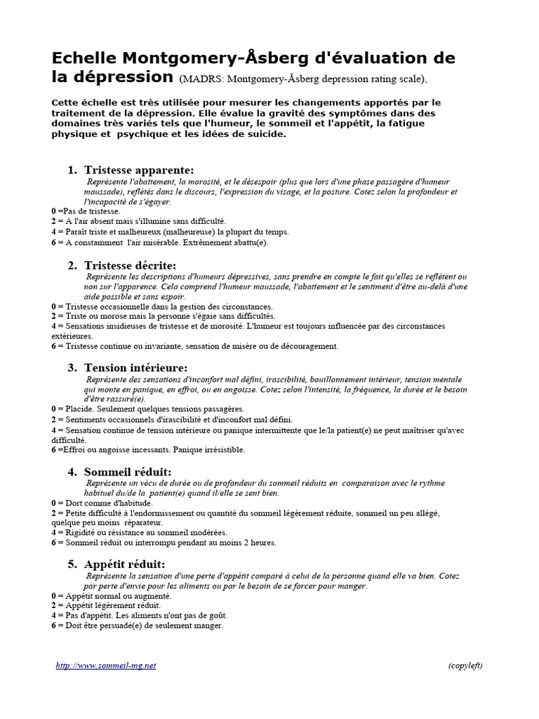 MADRS fr | PDF