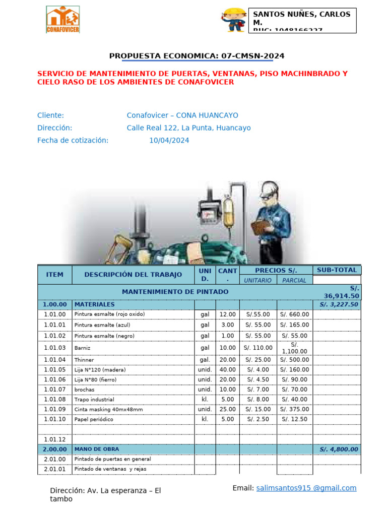 CONA - Cotizacion Puertas | PDF
