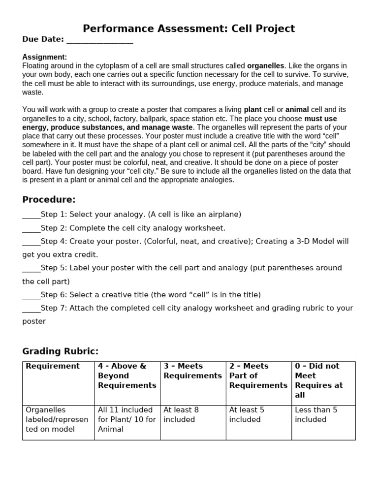 ELL Cell Project | PDF