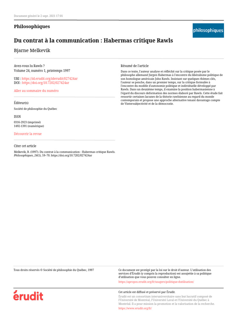 Du Contrat La Communication | PDF