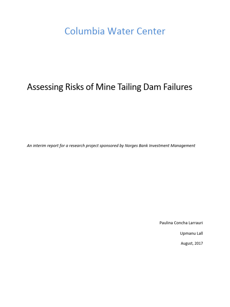 Assessing Risk of Mine Tailing Dam Failures | PDF