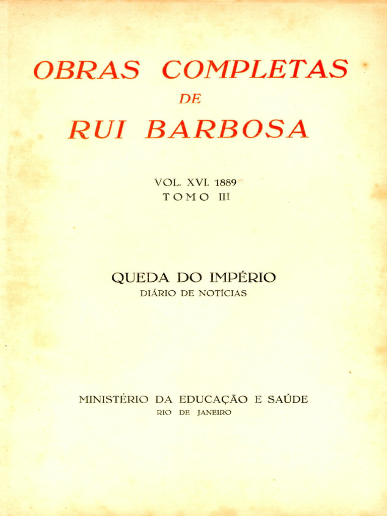 Rui Barbosa Vol16 tomoIII 1889 | PDF
