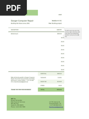 Invoice with sales tax1