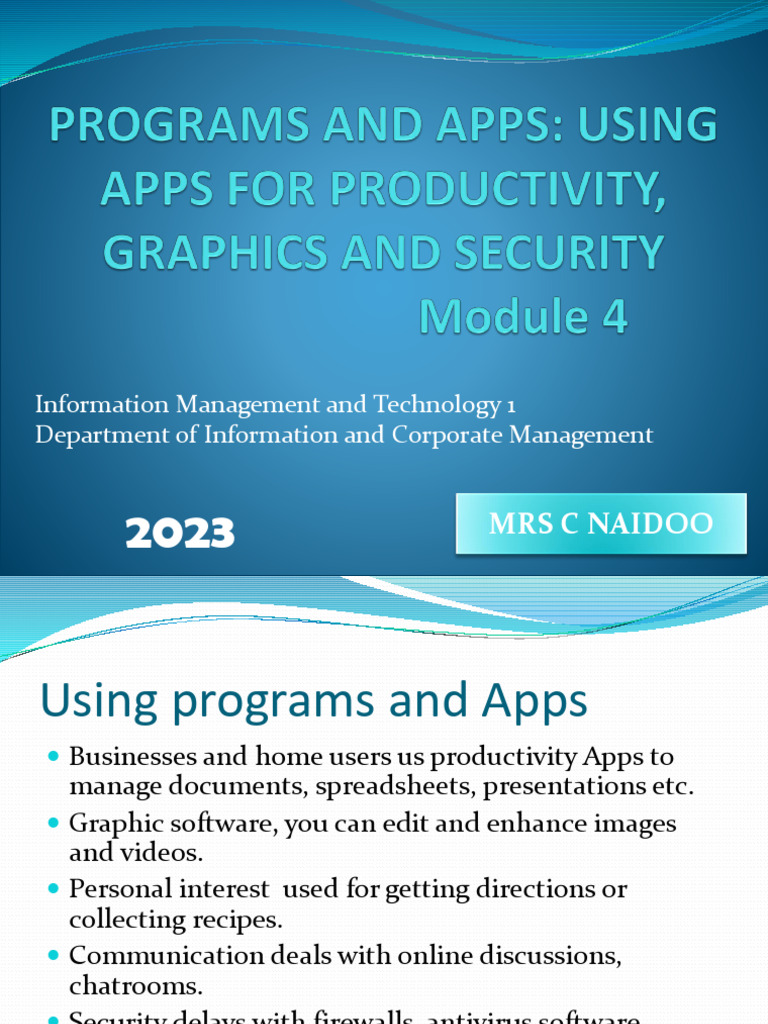 Overview of Productivity and Media Apps | PDF | Application Software ...