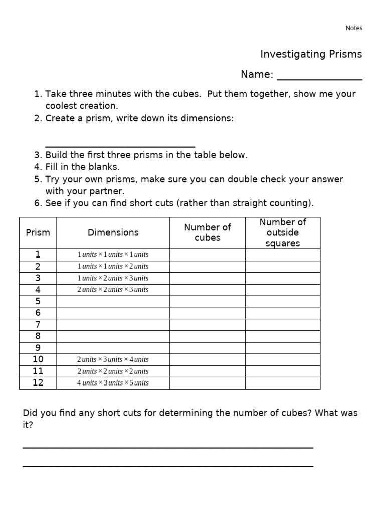 Surface Area Investigation 2 | PDF