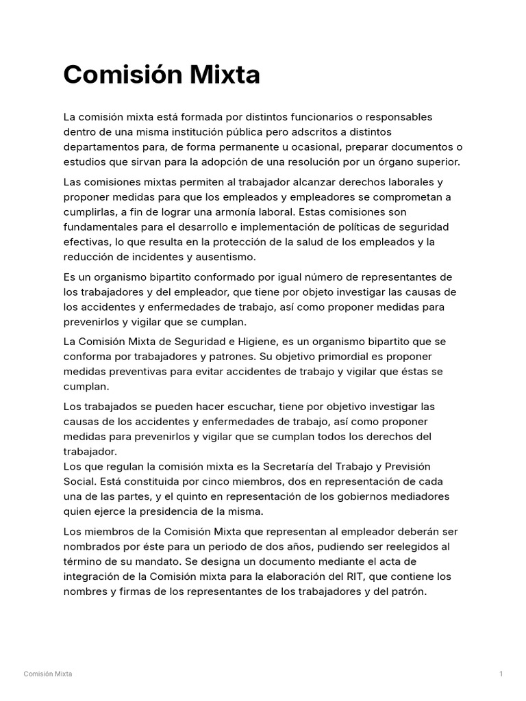 Comisión Mixta | PDF
