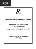 Download Gender Mainstreaming Tools Questions and checklists to use across the programme management cycle by Oxfam SN76660423 doc pdf