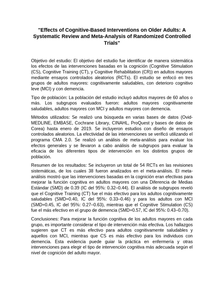Effects of Cognitive | PDF