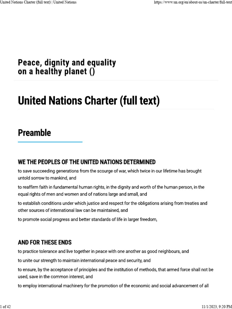 UN Charter | PDF