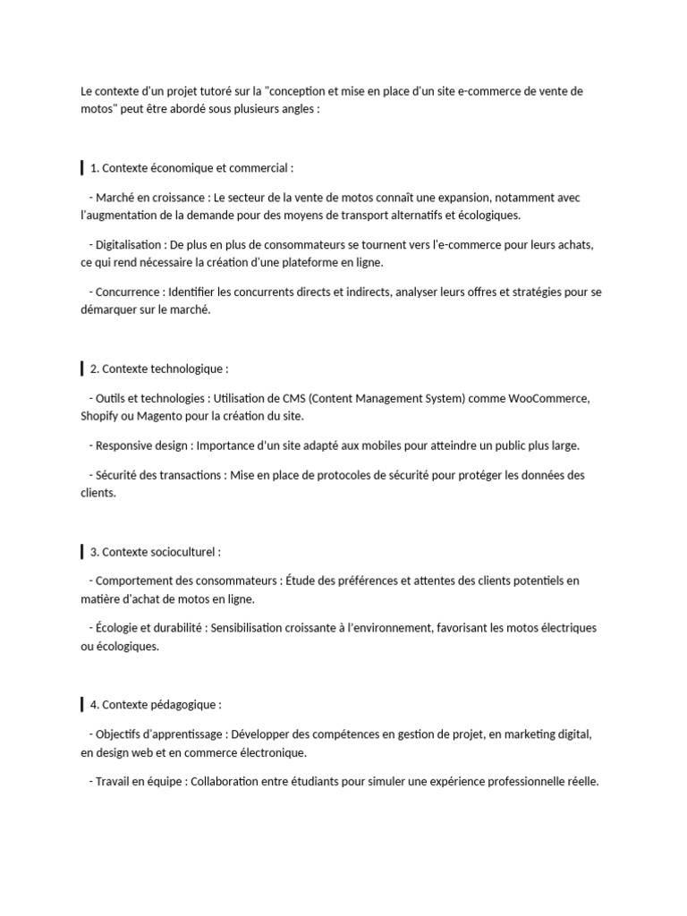 Contexte Projet | PDF