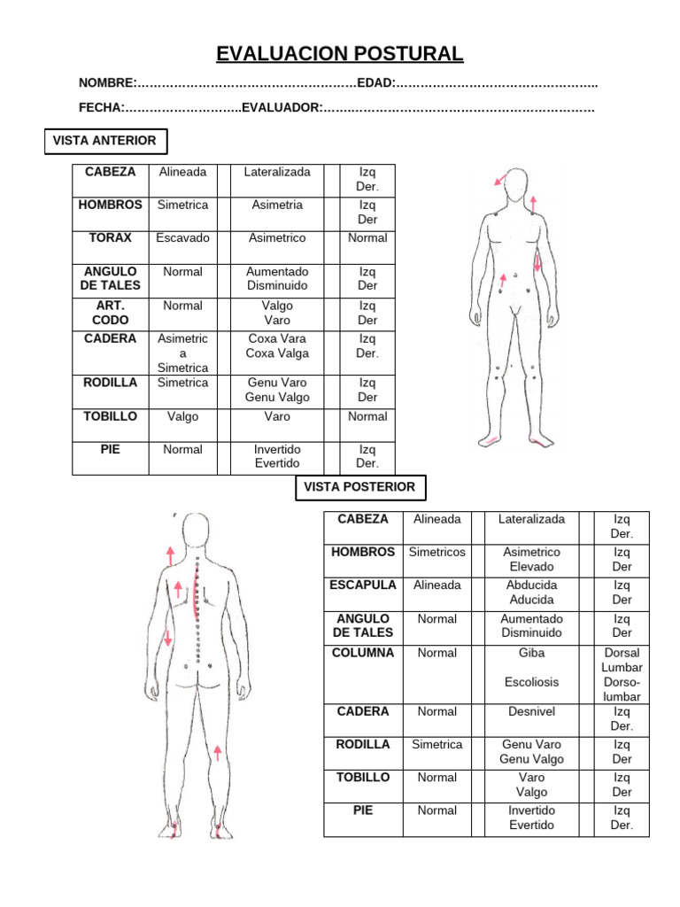 Ficha Postural | PDF