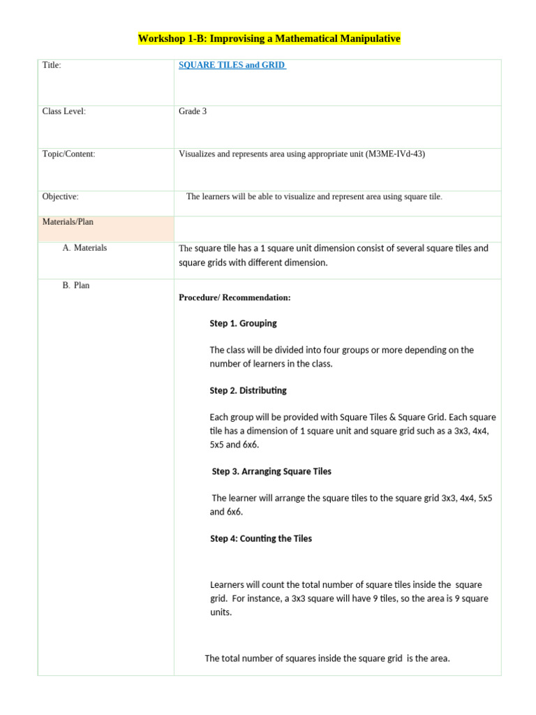 Workshop 1 B Sample | PDF