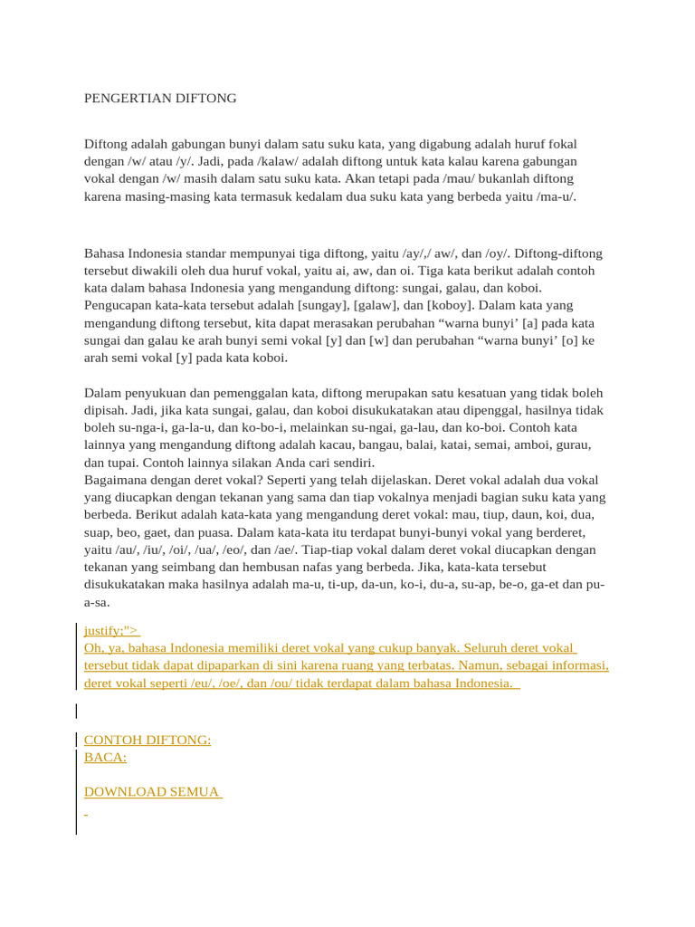 Diftong 1 | PDF