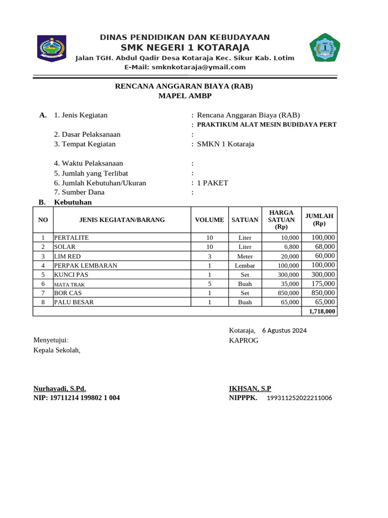 Rab Alat Mesin Budidaya Pertanian | PDF