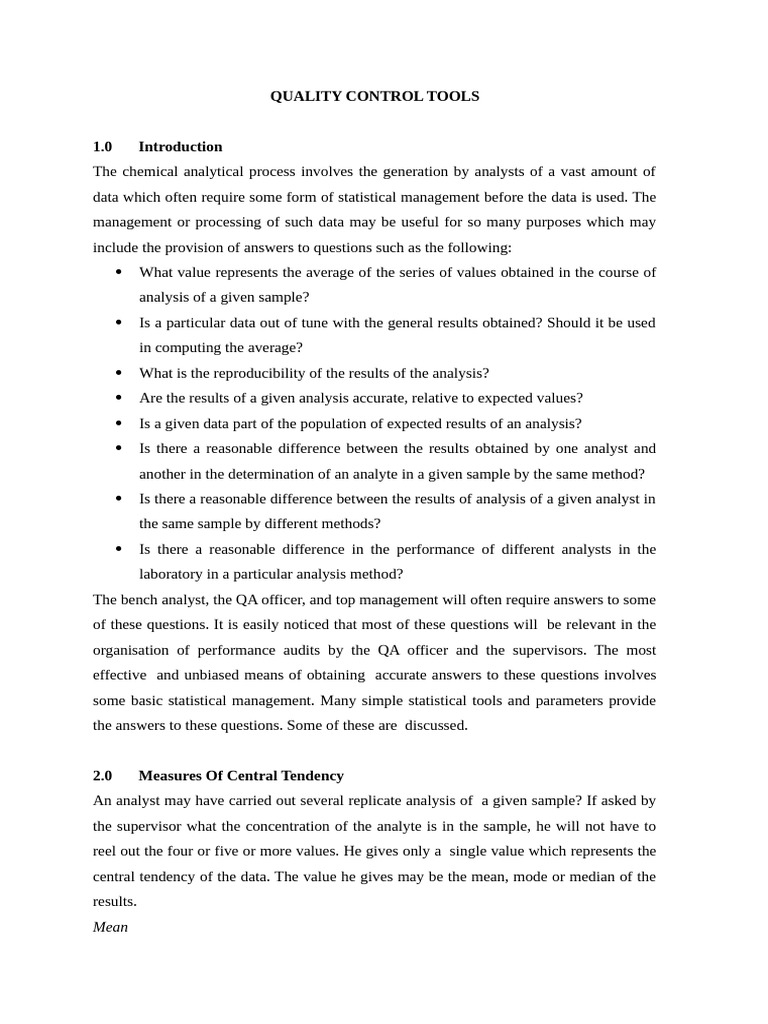 Quality Control Tools - 1 | PDF