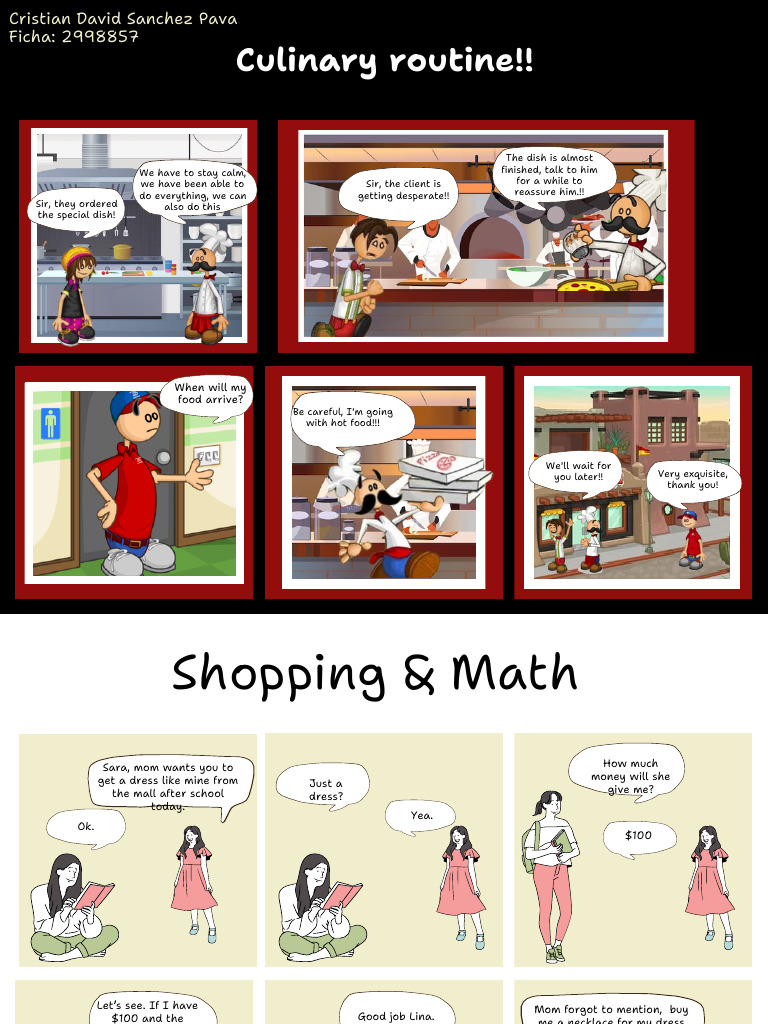 Everyday Math Visual Language Arts Comic Strip in Colorful Illustrative ...