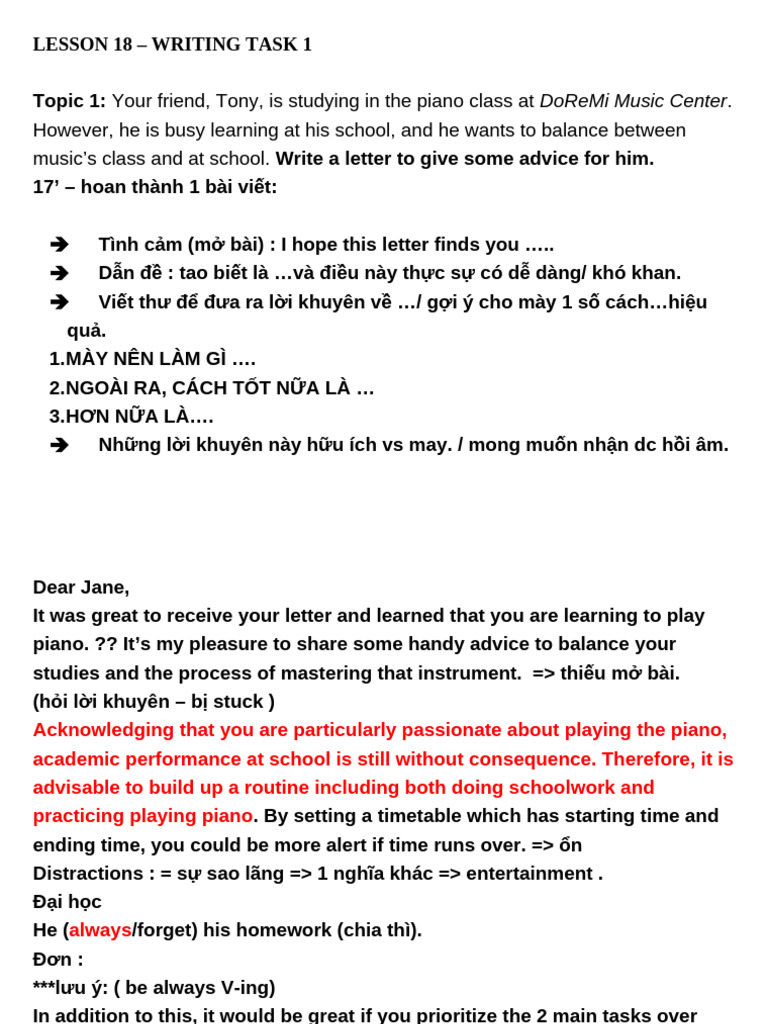 Lesson 18 Write | PDF