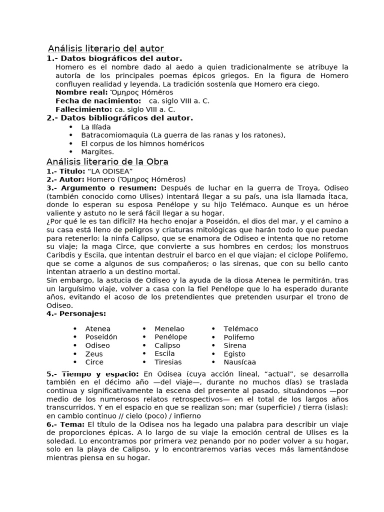 La Odisea Homero Pdf