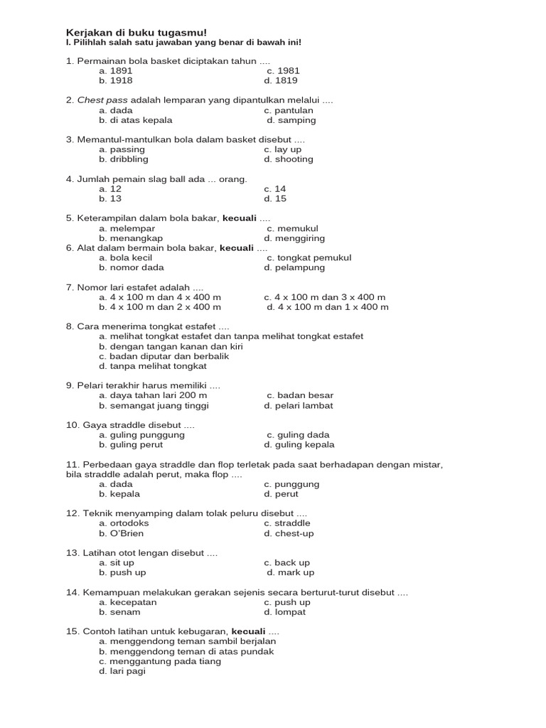 Soal Kls 6 Pdf