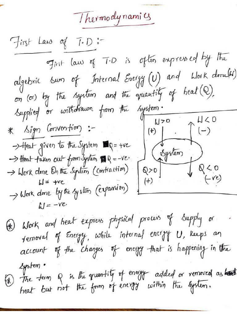 Thermodynamics Notes Sunil Sir | PDF