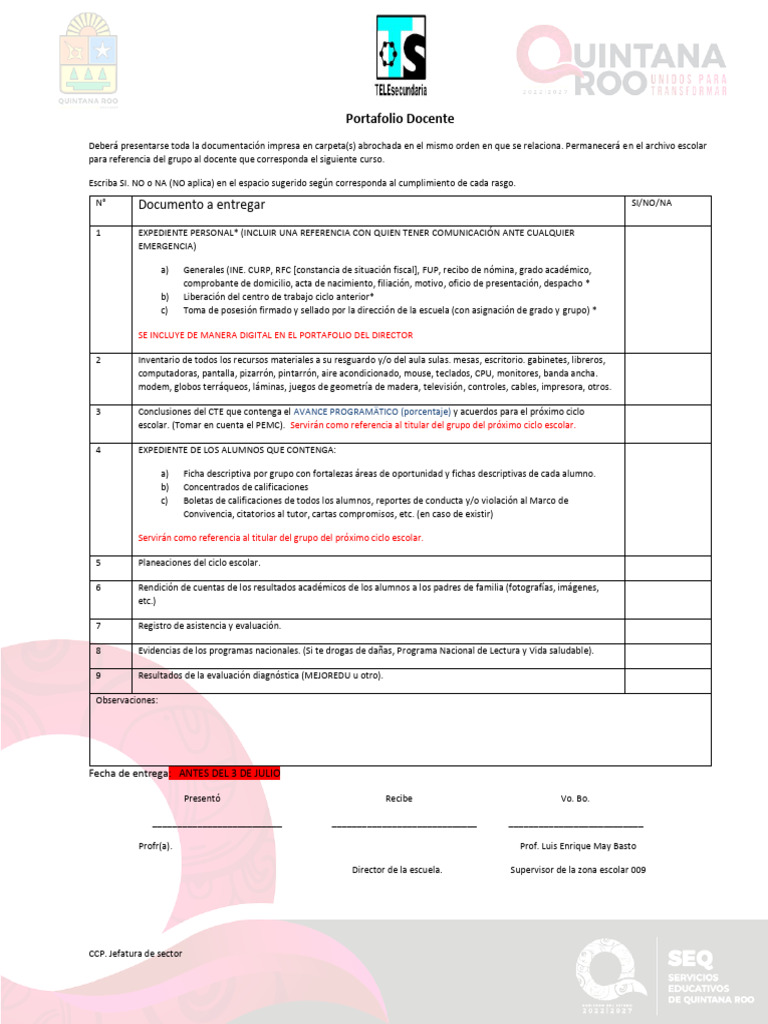 Portafolio Docente 2024 | PDF