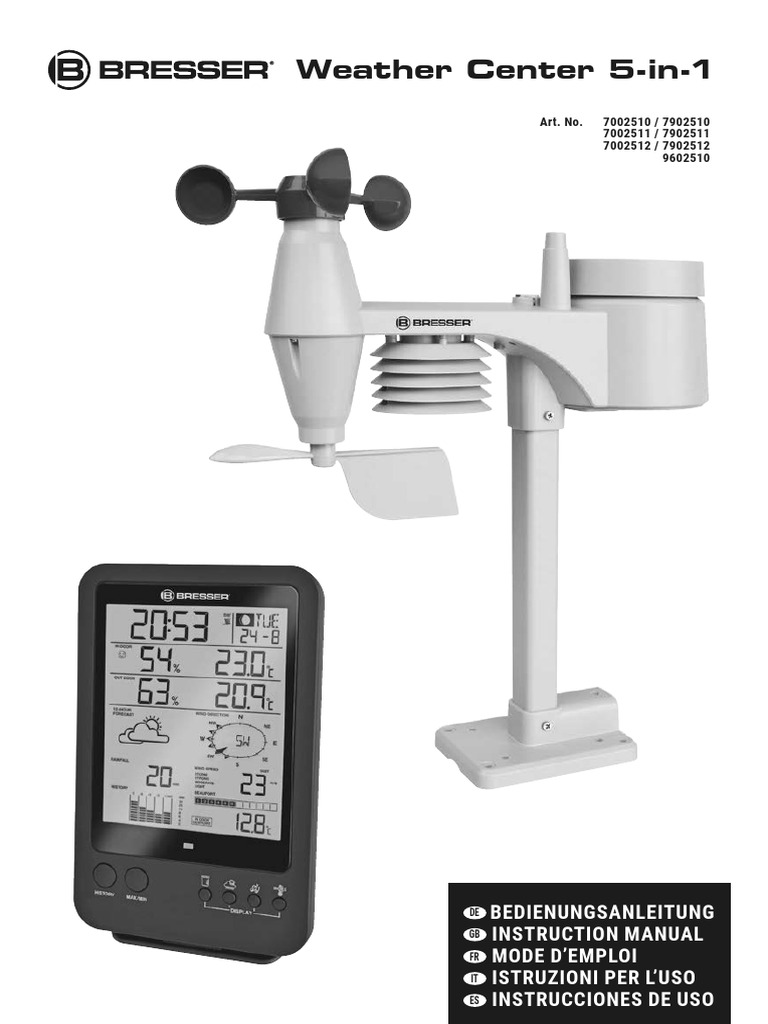 Bresser Weather Center 5 En 1 Mode D Emploi Franais
