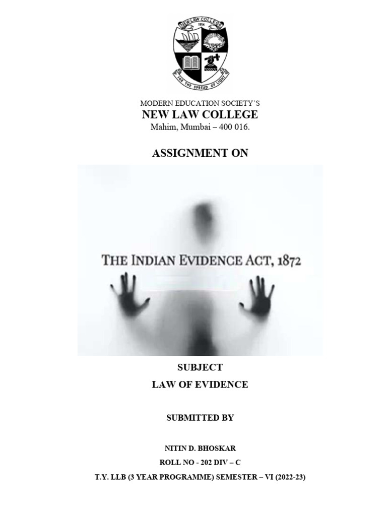 Evidence Act Assignment | PDF