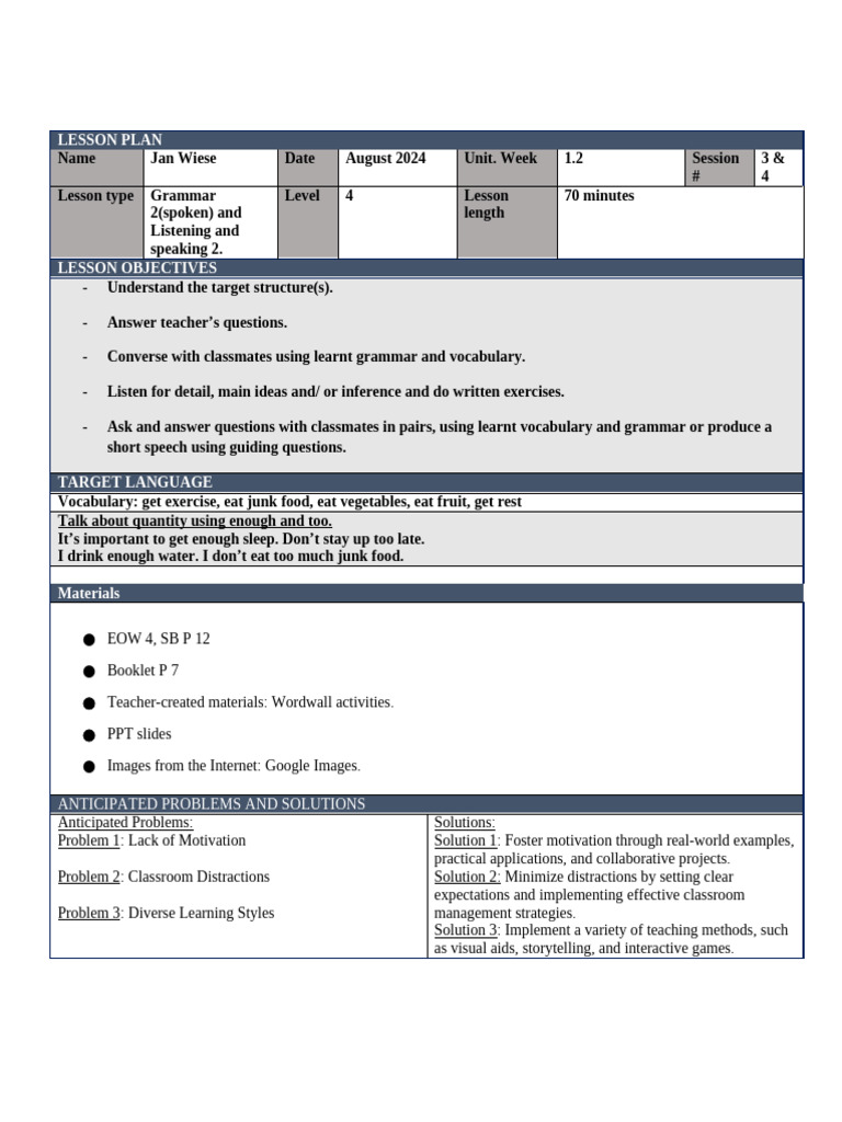 EOW 4 Week 1.2, Session 3&4 | PDF