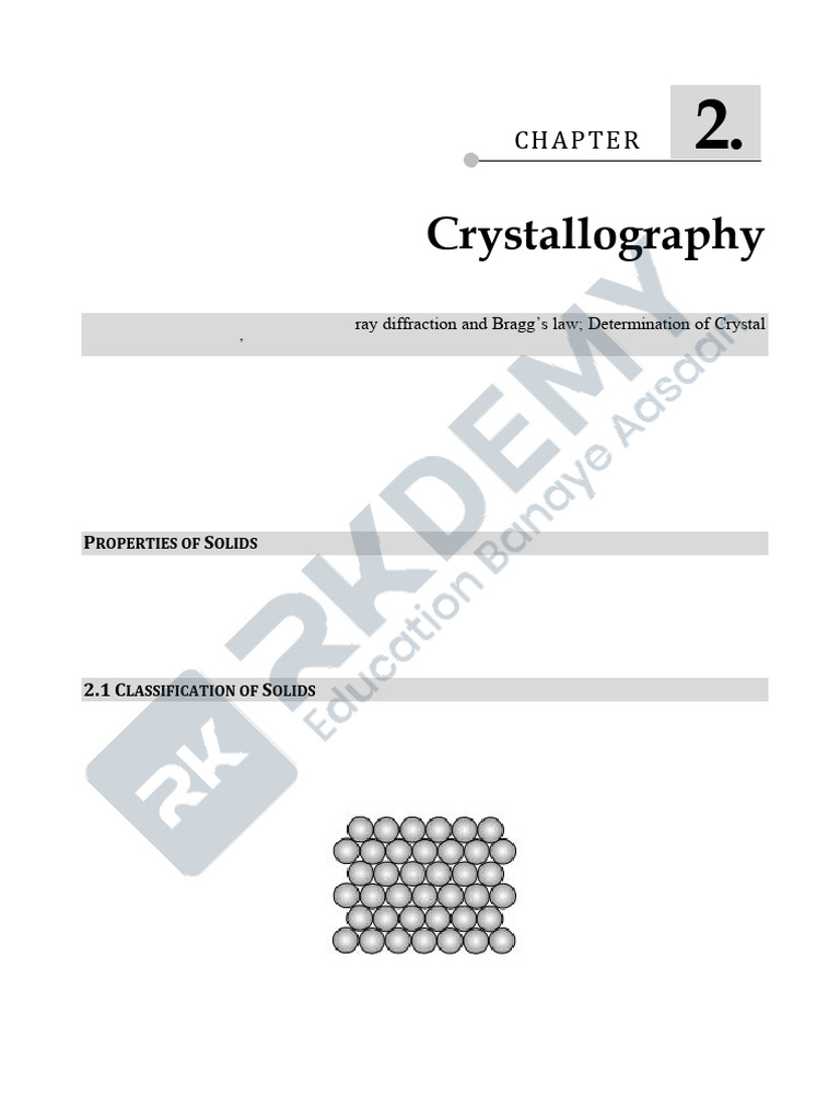 Crystallography and Crystal Structures | PDF | Crystal Structure | Solid