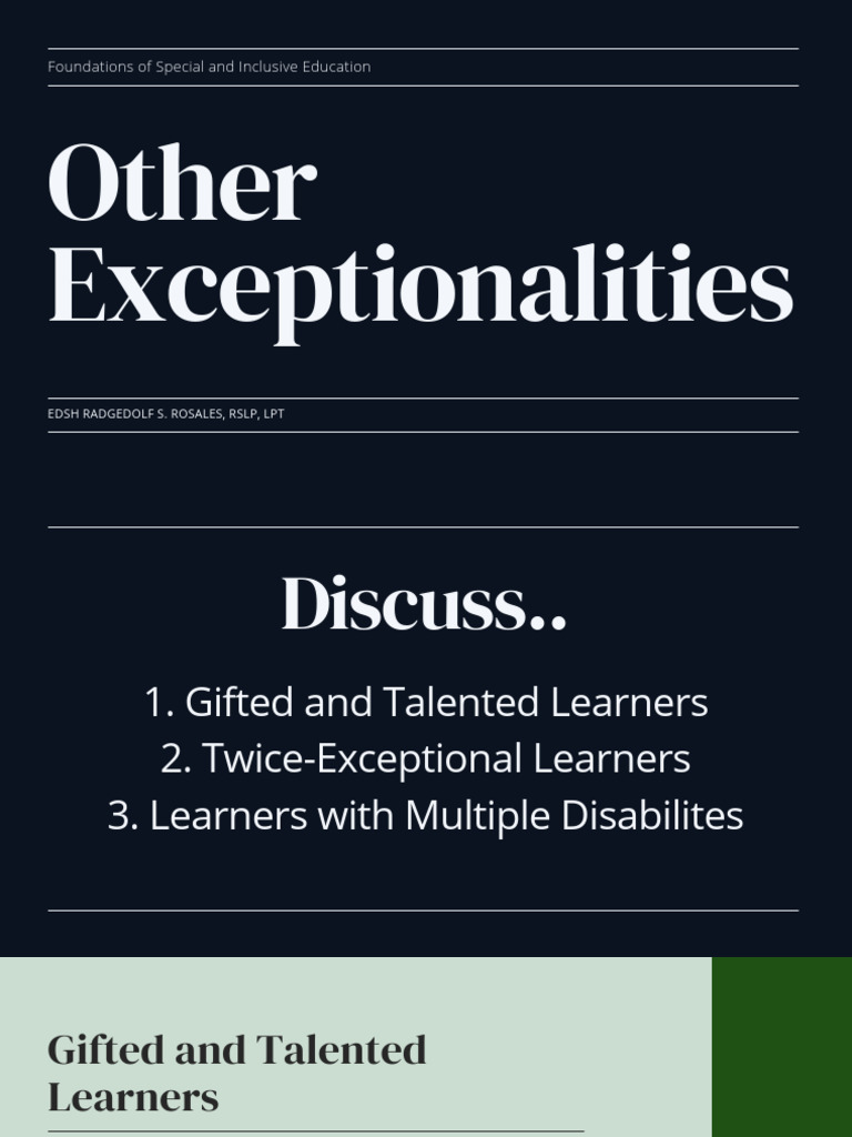 Other Exceptionalities | PDF