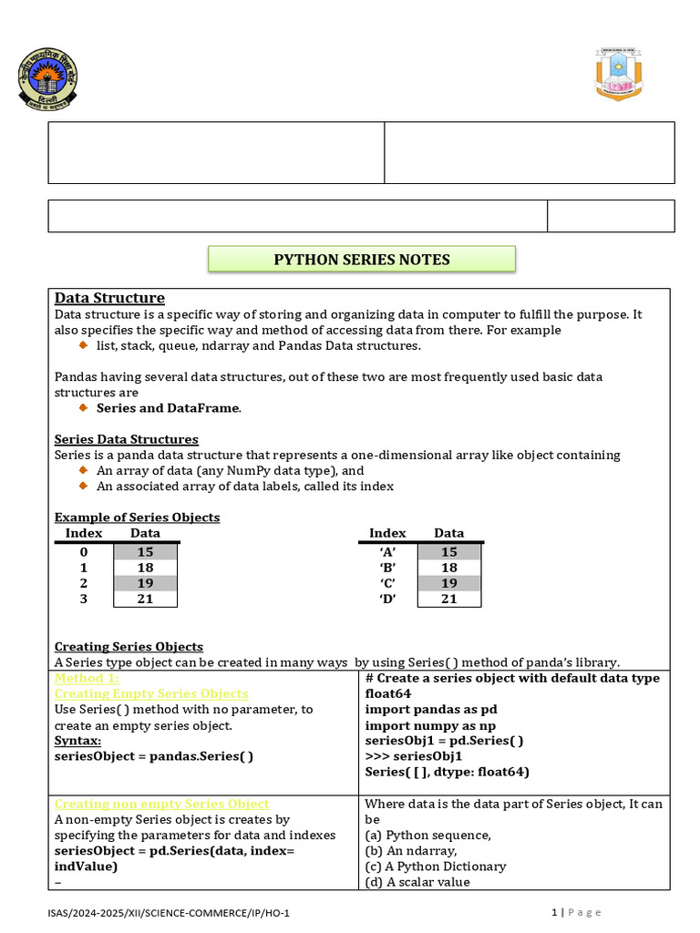 Handout - 1 Series | PDF
